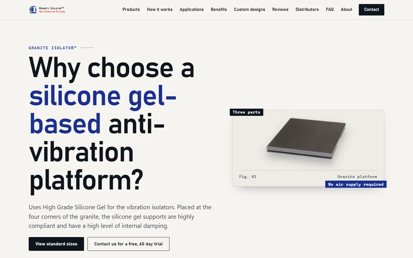 Localmade’s proposed redesign of the Granite Isolator homepage, not yet live